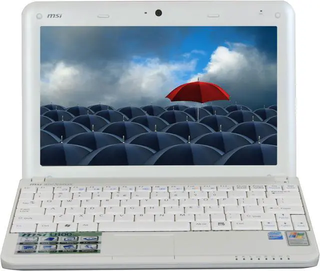 Alt view image 8 of 16 - MSI Wind U100-030US White, with heart design Intel Atom N270(1.60 GHz) 10.0" WSVGA 1GB Memory 120GB HDD NetBook