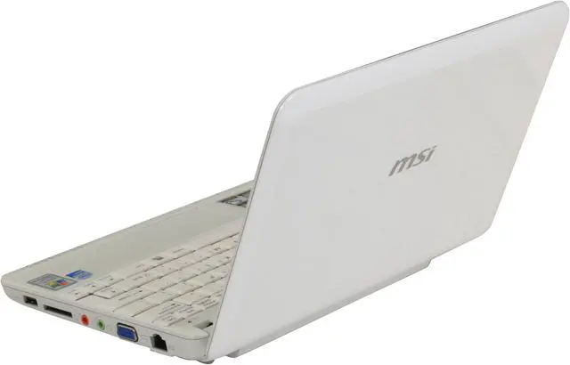 Alt view image 3 of 19 - MSI Wind U100-244MY White Intel Atom N270(1.60 GHz) 10.0" WSVGA 1GB Memory 160GB HDD Netbook