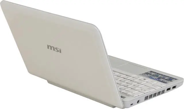 Alt view image 5 of 19 - MSI Wind U100-244MY White Intel Atom N270(1.60 GHz) 10.0" WSVGA 1GB Memory 160GB HDD Netbook