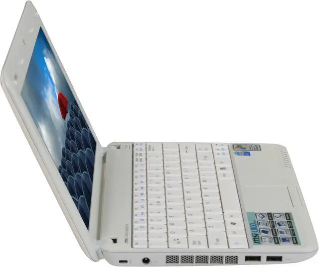 Alt view image 6 of 19 - MSI Wind U100-244MY White Intel Atom N270(1.60 GHz) 10.0" WSVGA 1GB Memory 160GB HDD Netbook