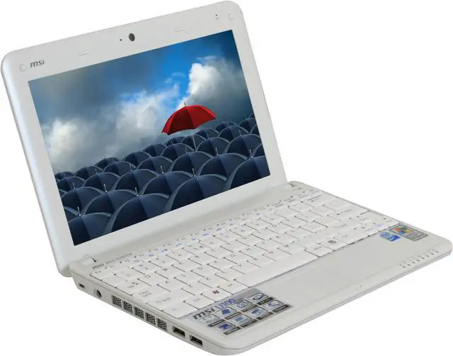 Alt view image 7 of 19 - MSI Wind U100-244MY White Intel Atom N270(1.60 GHz) 10.0" WSVGA 1GB Memory 160GB HDD Netbook