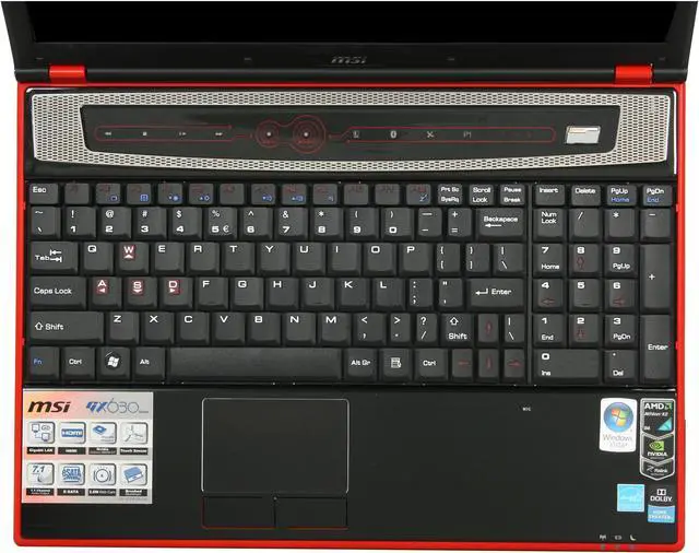 Alt view image 10 of 19 - MSI Laptop AMD Athlon 64 X2 QL-62 4GB Memory 250GB HDD NVIDIA GeForce 9600M GT 15.4" Windows Vista Home Premium GX630-028US