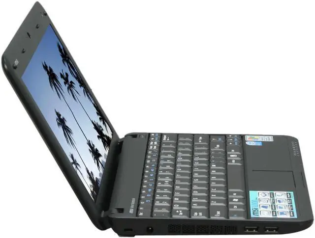 Alt view image 6 of 17 - MSI Wind U100-420US Black Intel Atom N270(1.60 GHz) 10.0" WSVGA 1GB Memory 120GB HDD Netbook