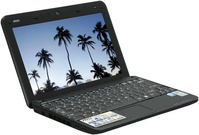 Alt view image 7 of 17 - MSI Wind U100-420US Black Intel Atom N270(1.60 GHz) 10.0" WSVGA 1GB Memory 120GB HDD Netbook
