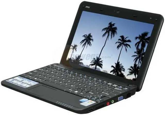 Main image of MSI Wind U100-432US Black Intel Atom N270(1.60 GHz) 10.0" WSVGA 1GB Memory 160GB HDD Netbook