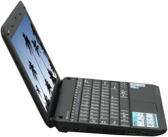 Alt view image 6 of 19 - MSI Wind U100-432US Black Intel Atom N270(1.60 GHz) 10.0" WSVGA 1GB Memory 160GB HDD Netbook
