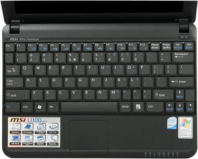 Alt view image 10 of 19 - MSI Wind U100-432US Black Intel Atom N270(1.60 GHz) 10.0" WSVGA 1GB Memory 160GB HDD Netbook
