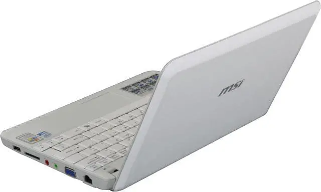 Alt view image 3 of 15 - MSI Wind U100-411US White Intel Atom N270(1.60 GHz) 10.0" WSVGA 1GB Memory 120GB HDD Netbook