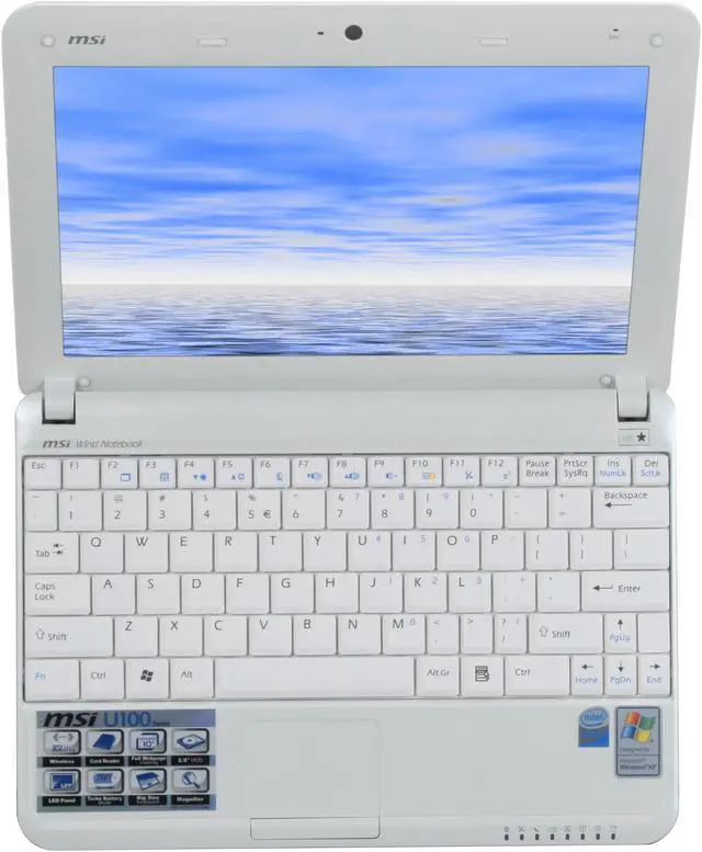 Alt view image 9 of 15 - MSI Wind U100-411US White Intel Atom N270(1.60 GHz) 10.0" WSVGA 1GB Memory 120GB HDD Netbook
