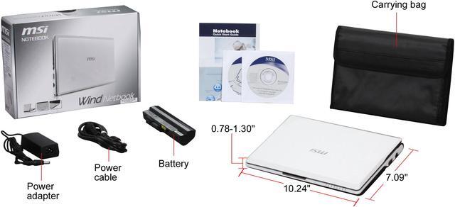 Alt view image 12 of 12 - MSI Wind U120-024US Intel Atom N270(1.60 GHz) 10.0" WSVGA 1GB Memory 160GB HDD Netbook