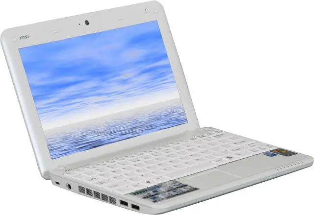 Alt view image 5 of 12 - MSI Wind U100-451US White Intel Atom N270(1.60 GHz) 10.0" WSVGA 1GB Memory 160GB HDD Netbook