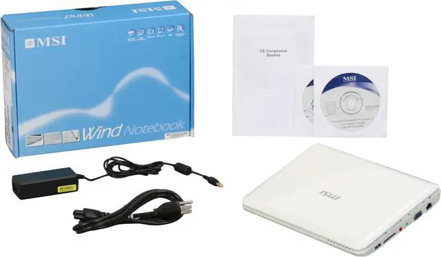Alt view image 12 of 12 - MSI Wind U100-451US White Intel Atom N270(1.60 GHz) 10.0" WSVGA 1GB Memory 160GB HDD Netbook