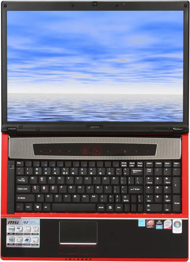 Alt view image 7 of 12 - MSI Laptop Intel Core 2 Duo P8600 4GB Memory 320GB HDD ATI Mobility Radeon HD 4850 17.0" Windows Vista Home Premium GT725-074US