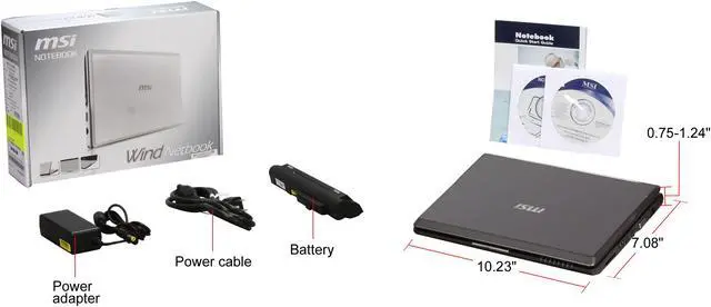 Alt view image 12 of 12 - MSI Wind U120-001US Intel Atom N270(1.60 GHz) 10.0" WSVGA 1GB Memory 160GB HDD Netbook