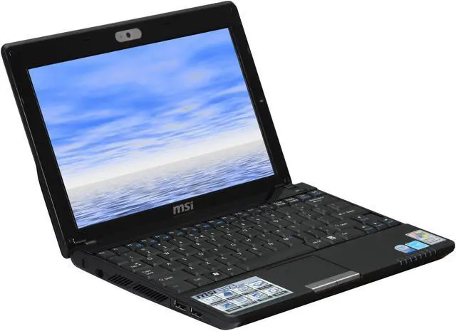 Alt view image 5 of 12 - MSI Wind U123-001US Intel Atom N280(1.66 GHz) 10.2" WSVGA 1GB Memory 160GB HDD Netbook