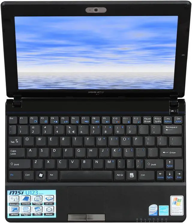 Alt view image 11 of 12 - MSI Wind U123-001US Intel Atom N280(1.66 GHz) 10.2" WSVGA 1GB Memory 160GB HDD Netbook