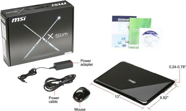 Alt view image 12 of 12 - MSI Laptop X-Slim Intel Core 2 Solo ULV SU3500 2GB Memory 320GB HDD Intel GMA 4500MHD 13.4" Windows Vista Home Premium X340-021US