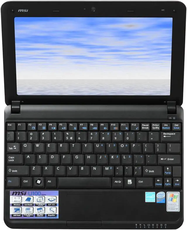 Alt view image 6 of 8 - MSI Wind U100-843US Black Intel Atom N270(1.60 GHz) 10.0" WSVGA 1GB Memory 160GB HDD Netbook