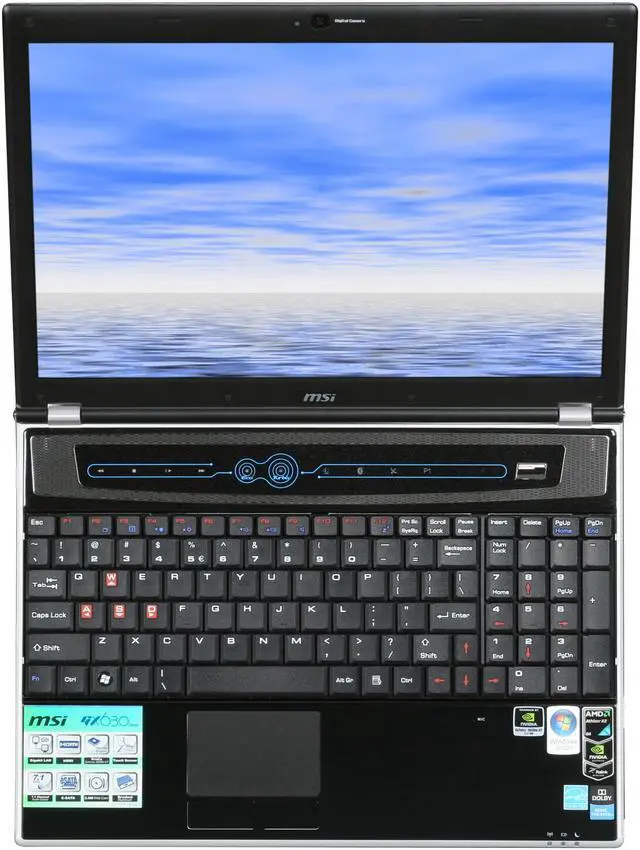 Alt view image 6 of 8 - MSI Laptop AMD Athlon 64 X2 QL-62 4GB Memory 320GB HDD NVIDIA GeForce 9600M GT 15.4" Windows Vista Home Premium GX630-001US