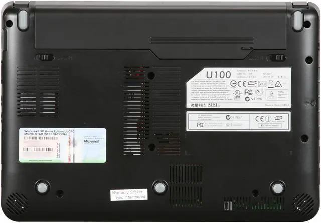 Alt view image 7 of 8 - MSI Wind U100-013US Silver Blue Intel Atom N270(1.60 GHz) 10.0" WSVGA 1GB Memory 160GB HDD Netbook