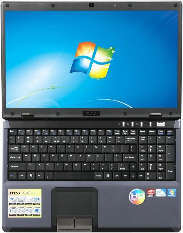 Alt view image 6 of 8 - MSI Laptop Intel Pentium T4300 4GB Memory 320GB HDD ATI Mobility Radeon HD 4330 16.0" Windows 7 Home Premium CX600-063US