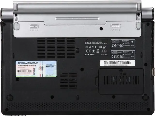 Alt view image 7 of 8 - MSI Wind U160-006US Black Intel Atom N450(1.66 GHz) 10.0" WSVGA 1GB Memory 250GB HDD Netbook
