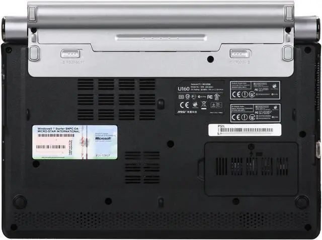 Alt view image 7 of 8 - MSI Wind U160-007US Gold Intel Atom N450(1.66 GHz) 10.0" WSVGA 1GB Memory 250GB HDD Netbook