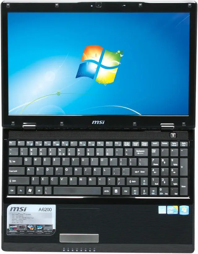 Alt view image 6 of 8 - MSI Laptop Intel Core i3-330M 4GB Memory 320GB HDD Intel HD Graphics 15.6" Windows 7 Home Premium A6200-038US