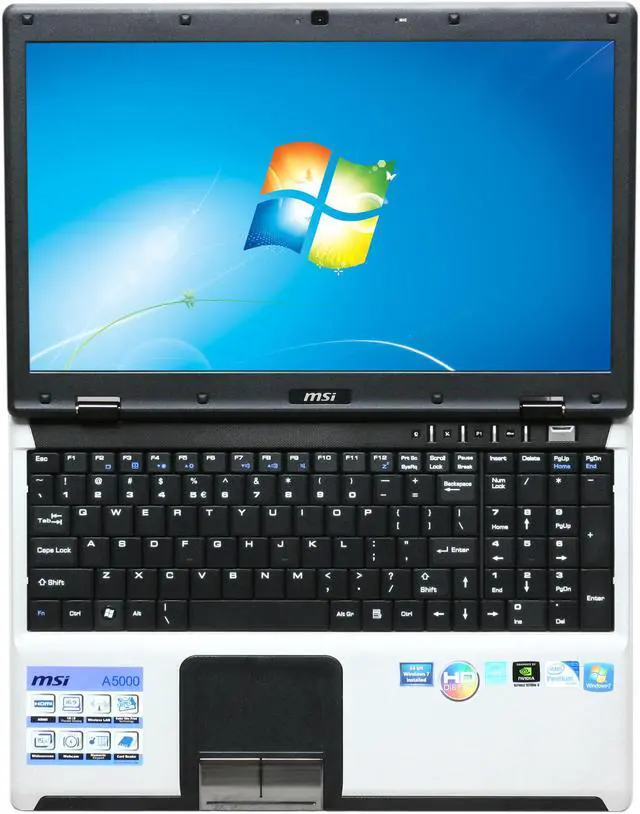 Alt view image 6 of 7 - MSI Laptop Intel Pentium T4500 4GB Memory 250GB HDD NVIDIA GeForce 8200M G 15.6" Windows 7 Home Premium 64-bit (EN+FR+SP) A5000-436US