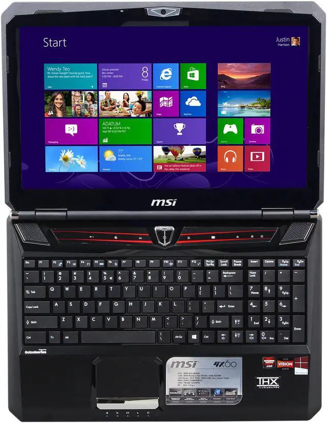 Alt view image 6 of 8 - MSI GX Series - 15.6" AMD Radeon HD 7970M - AMD A10-4600M  - 8GB Memory - - Windows 8 - Gaming Laptop - (GX60 1AC-021US )