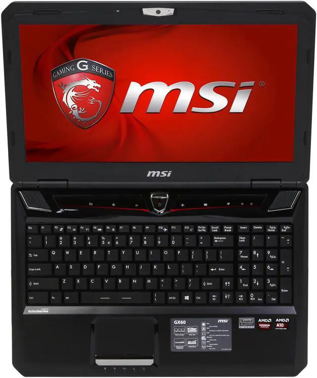 Alt view image 6 of 9 - MSI GX Series - 15.6" AMD Radeon HD 8970M - AMD A10-5750M  - 8GB Memory - - Windows 8 - Gaming Laptop - (GX60 3BE-240US )