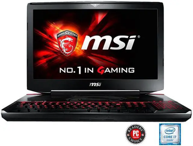 Main image of MSI GT Series GT80S TITAN SLI-002 Gaming Laptop 6th Generation Intel Core i7 6820HK (2.7 GHz) 24 GB Memory 1 TB HDD 256 GB SSD NVIDIA GeForce GTX 980M SLI 8 GB GDDR5 18.4" Windows 10 Home