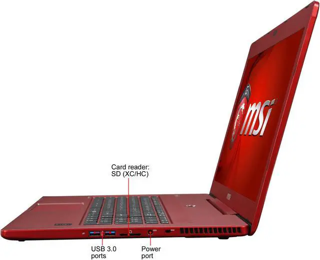 Alt view image 2 of 8 - MSI GS Series - 17.3" NVIDIA GeForce GTX 970M - Intel Core i7-4710HQ  - 16GB Memory - 128 GB SSD - Windows 8.1 64-Bit - Gaming Laptop - (GS70 STEALTH PRO-086 )