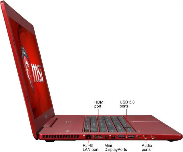 Alt view image 4 of 8 - MSI GS Series - 17.3" NVIDIA GeForce GTX 970M - Intel Core i7-4710HQ  - 16GB Memory - 128 GB SSD - Windows 8.1 64-Bit - Gaming Laptop - (GS70 STEALTH PRO-086 )