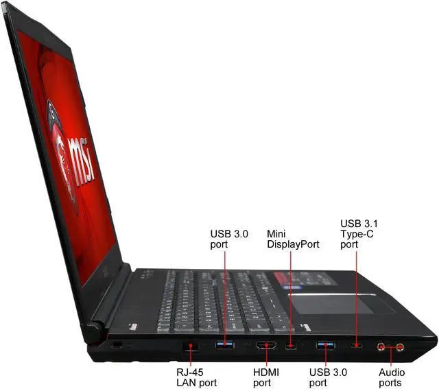 Alt view image 4 of 8 - MSI GE Series - 15.6" NVIDIA GeForce GTX 970M - Intel Core i5-6300HQ - 8GB Memory - - Windows 10 Home - Gaming Laptop - (GE62 APACHE PRO-254 )
