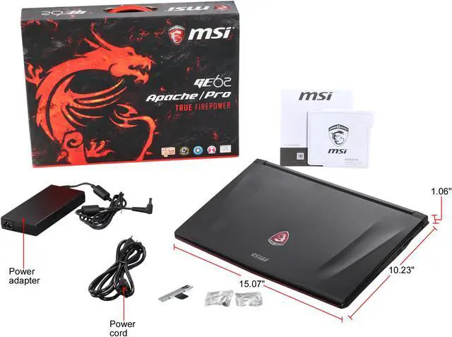 Alt view image 8 of 8 - MSI GE Series - 15.6" NVIDIA GeForce GTX 970M - Intel Core i5-6300HQ - 8GB Memory - - Windows 10 Home - Gaming Laptop - (GE62 APACHE PRO-254 )
