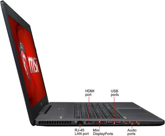 Alt view image 4 of 8 - MSI GS Series - 17.3" NVIDIA GeForce GTX 970M - Intel Core i7-4720HQ - 16GB Memory - - Windows 8.1 - Gaming Laptop - (GS70 STEALTH PRO-459 )