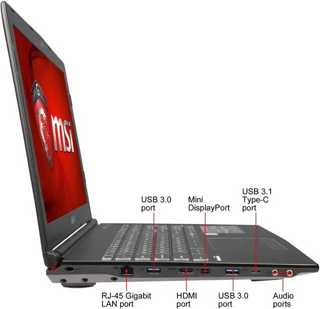 Alt view image 4 of 8 - MSI GP Series - 15.6" GeForce GTX 1060 - Intel Core i7-6700HQ  - 8GB Memory - - Windows 10 Home 64-Bit - Gaming Laptop - (GP62MVR Leopard Pro-248 )