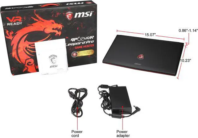 Alt view image 8 of 8 - MSI GP Series - 15.6" GeForce GTX 1060 - Intel Core i7-6700HQ  - 8GB Memory - - Windows 10 Home 64-Bit - Gaming Laptop - (GP62MVR Leopard Pro-248 )