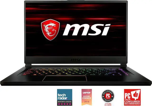 Main image of MSI GS65 Stealth THIN-050 15.6" 144 Hz FHD GTX 1060 6 GB VRAM i7-8750H 16 GB Memory 512 GB NVMe SSD Windows 10 Pro 64-Bit Gaming Laptop