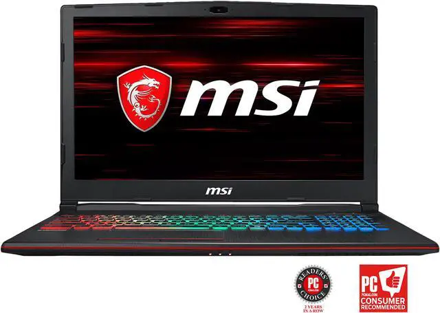 Main image of MSI GP63 Leopard-041 15.6" IPS GTX 1050 Ti 4GB VRAM i7-8750H 16 GB Memory 128GB SSD 1TB HDD Windows 10 Home 64-Bit Gaming Laptop