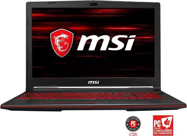 Main image of MSI GL63 8RC-068 15.6" IPS GTX 1050 4 GB VRAM i7-8750H 16 GB Memory 128 GB SSD 1 TB HDD Windows 10 Home 64-Bit Gaming Laptop