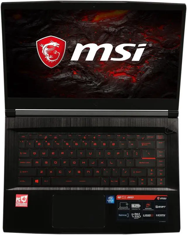 Alt view image 7 of 8 - MSI GF63 8RD-NE1050Ti 15.6" IPS FHD Thin Bezel Display GTX 1050 Ti 4 GB VRAM Six-core Intel i7-8750H 8 GB Memory + 16 GB Intel Optane Memory 1 TB HDD Windows 10 Home 64-bit Gaming Laptop -- ONLY @ NEWEGG