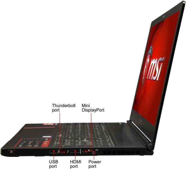 Alt view image 2 of 8 - MSI GS Series - 15.6" GeForce GTX 1060 - Intel Core i7-8750H  - 16GB Memory - 256 GB SSD - Windows 10 Home - Gaming Laptop - 60 Hz IPS (GS63 STEALTH-010 )