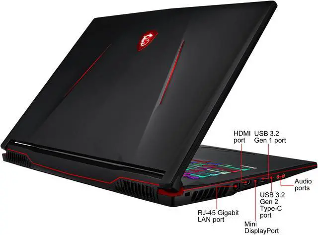 Alt view image 19 of 19 - MSI GL Series - 17.3" GeForce RTX 2060 - Intel Core i7-9750H  - 16GB Memory - 512 GB NVMe SSD - Windows 10 Home 64-bit - Gaming Laptop - 144 Hz IPS (GL73 9SEK-411 )