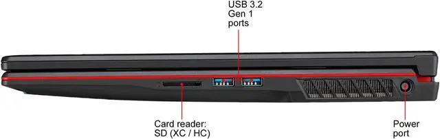 Alt view image 8 of 19 - MSI GL Series - 17.3" GeForce GTX 1050 Ti - Intel Core i7-9750H  - 8GB Memory - 256 GB NVMe SSD - Windows 10 Home 64-bit - Gaming Laptop - 60 Hz (GL73 9RCX-029 )