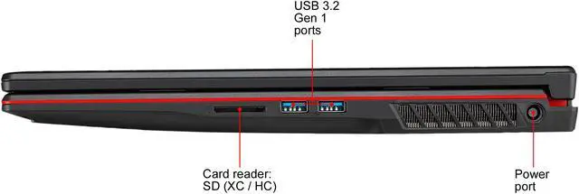 Alt view image 17 of 18 - MSI GL Series - 17.3" GeForce GTX 1050 Ti - Intel Core i5-9300H  - 8GB Memory - 256 GB NVMe SSD - Windows 10 Home 64-bit - Gaming Laptop - 60 Hz (GL73 9RCX-030 )