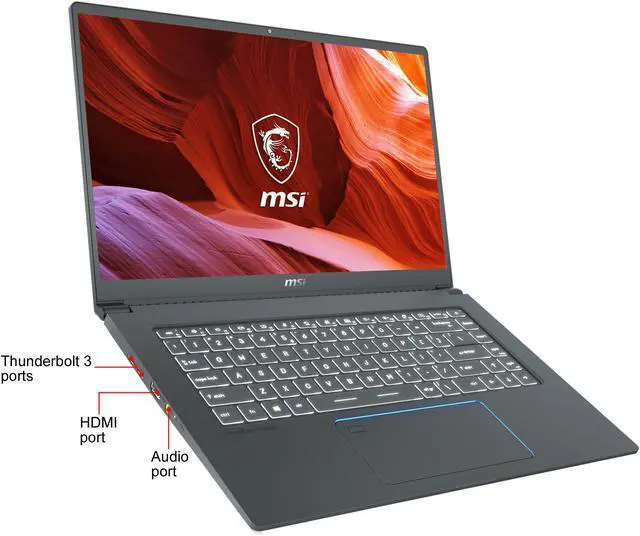 Alt view image 8 of 9 - MSI Laptop Intel Core i7-10710U 32GB Memory 1 TB NVMe SSD GeForce GTX 1650 15.6" 4K / UHD Non-Touch Screen Windows 10 Pro 64-bit Prestige 15 A10SC-010