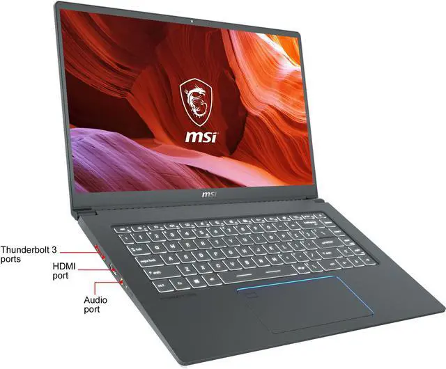 Alt view image 8 of 9 - MSI Laptop Prestige 15 A10SC-011 Intel Core i7 10th Gen 10710U (1.10 GHz) 16 GB Memory 512 GB NVMe SSD NVIDIA GeForce GTX 1650 15.6" Windows 10 Pro 64-bit