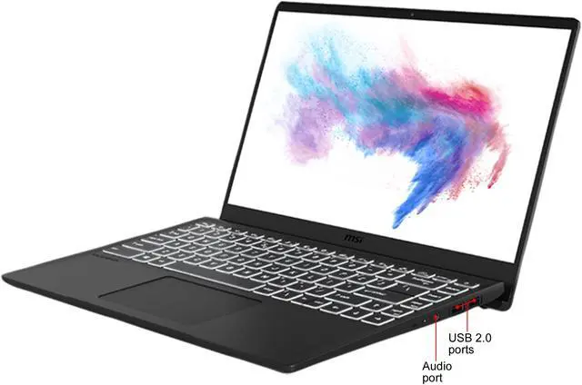 Alt view image 2 of 8 - MSI Laptop AMD Ryzen 7 4700U 8GB Memory 256 GB NVMe SSD AMD Radeon Graphics 14.0" Non-Touch Screen Windows 10 Home 64-bit Modern 14 B4MW AMD-009